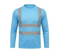 HYCOPROT T-Shirt réfléchissant à Manches Longues Gilet de sécurité Haute visibilité Maille Respirante, T-Shirt réfléchissant léger et Respirant à séchage Rapide