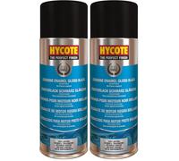 Hycote Peinture émaillée pour Moteur à séchage Rapide, Noir Brillant, 400 ML (Lot de 2)