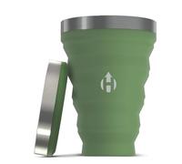HYDAWAY Pinte pliable - 473,6 g, en silicone et bord en acier I Tasse pliable pour bière, eau et soda, tasse portable pour fête, camping, randonnée et randonnée, tasses de voyage pliables se replient