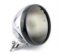 HYDBCNP Feux Additionels LED Lampe frontale LED chromée pour moto Harley Softail Heritage Fat Boy 1986 - 2019, 7 pouces, boîtier Plaque Phare Plaque Avant(Chrome Gloss Black)