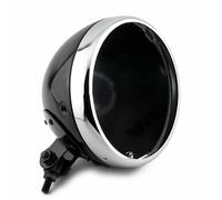 HYDBCNP Feux Additionels LED Lampe frontale LED chromée pour moto Harley Softail Heritage Fat Boy 1986 - 2019, 7 pouces, boîtier Plaque Phare Plaque Avant(Gloss Black Chrome)