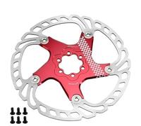 HYDBCNP Vélo de Frein à Tambour Disque de Frein de vélo 140mm 160mm 180mm 203mm, Rotors de Frein à Disque à 6 Trous adaptés au Frein à Disque hydraulique Shimano(203mm Red)