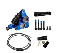 HYDBCNP Vélo de Frein à Tambour Étrier de Frein hydraulique pour vélo de Route XG4, Support Plat, étrier à Quatre Pistons, Plaquettes de Frein CNC léger(Blue Caliper Rear)