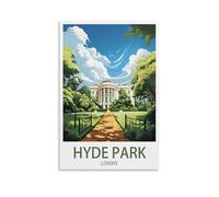 Hyde Park London Poster vintage de voyage Motif arbre 20 x 30 cm