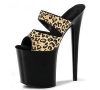 HYDgfiuf Femmes imprimé léopard Talons Hauts Plate-Forme Sandales Sexy Stripper Club pôle Danse Robe de mariée Chaussures de fête Grande Taille 34-46,Leopard Print,46
