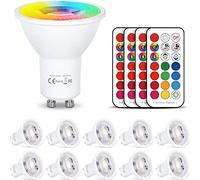 HYDONG Ampoule GU10 LED Couleur Changement 6W Dimmable LED Spot Bulb RVB + Blanc Chaud 2700K,12 Couleurs avec Télécommande, AC85-265V, pour Applique, Rail Track, Plafonnier Encastré (paquet de 10)