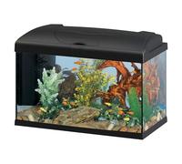 Hydor Aquarium 60L pour Poissons Tropicaux ou d'eau Douce, Aquarium Complet: Lampe LED, Filtre à 3 étapes Eau Cristalline, Chauffage, 60 x 31,5 x h 39,5 cm Noir