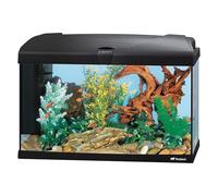 Hydor Aquarium 60L pour Poissons Tropicaux ou d'eau Douce, Aquarium Complet: Lampe LED, Filtre Interne à 2 étages, Chauffage, 60 x 31,5 x h 39,5 cm. en Verre Noir.