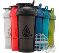 Hydra Cup ProFlow [Pack de 6] Bouteilles shaker 28 oz pour boissons protéinées, tasses shaker avec mélangeur à boule, fouet, bouteille shaker ave