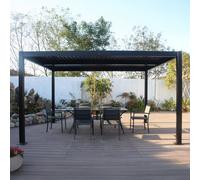 Pergola bioclimatique 4x3m structure en aluminium gris anthracite HYDRA CONCEPT USINE Anthracite