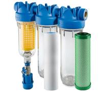 HYDRA TRIO Scalemaster Lot de 2 filtres à eau anti-calcaire pour puits, filtre à eau domestique, chlore 1"