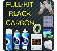 HYDRA WATER TRANSFER PRINTING Kit hydro dipping COMPLETE hydrographique film FIBRE DE CARBONE BLACK NOIR HFC-122 hydrodipping film activateur hydrographie