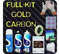 HYDRA WATER TRANSFER PRINTING Kit hydro dipping COMPLETE hydrographique film FIBRE DE CARBONE GOLD HFC-098 hydrodipping film activateur hydrographie
