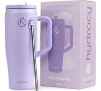 Hydracy Soulmate Gourde Isotherme de 1,18 L avec poignée et paille rabattable - Gobelet réutilisable 100% étanche avec paille en acier inoxydable - Lilac Haze
