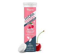 HydraFresh - Pastilles hydratation Effervescentes - Magnésium, Électrolytes, Calcium, Vitamines C et B - Complément alimentaire énergie saveur Cerise - Sans Sucres - Fabriqué en France