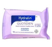 Hydralin Lingettes intimes douces – Lot de 4 paquets de 10 lingettes