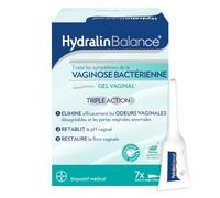 Hydralin Gel vaginal – Contre vaginose bactérienne – Triple action – 7 tubes