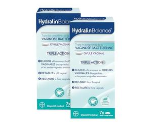 HydralinBalance - Ovule intime Femme - Traitement Vaginose bactérienne - Inconfort vaginal - Elimine les odeurs Vaginales - Restaure la Flore Intime - Dispositif Médical - Usage Unique -x7-2 boites