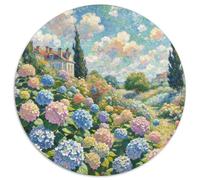Hydrangée Macrophylla 1000 Pièces Puzzles Éducatifs Jeu D'Intelligence Plante Puzzle Circulaire Puzzle De Qualité Supérieure pour Enfants Et Adultes De Plus De 7 Ans 1000pcs (67.5x67.