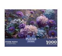Hydrangées_et Astres Violettes Puzzle 1000 Pièces Adultes intéressant Puzzles 1000 Pièces Durable Jeux De Puzzle Décor À La Maison 38x26cm/1000pcs