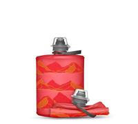 HydraPak Mountain Stow (500ml, 17oz) - Collapsible Water Bottle - Ultralight & Packable Travel Bottle, Flexible Ski, Hike, Bike or Climb Squeeze Flask - Redwood Red
