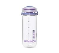 Hydrapak RECON Bouteille d'eau en plastique recyclé à 50%, écologique et sans BPA, débit lisse, bouchon à torsion, facile à transporter (500 ml, transparent/ris et violet)