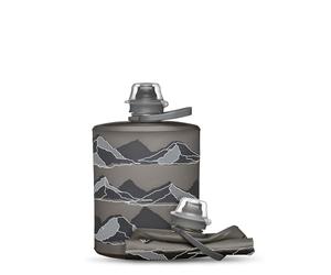 Hydrapak Stow Moutains (500mL) -Gris mammouth- Bouteille d'eau pliable - Bouteille de voyage ultra légère et pliable, flacon souple pour ski, randonnée, vélo ou escalade