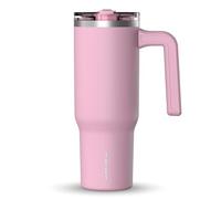 Hydrapeak Voyager - Gobelet isotherme de 946 ml avec poignée et couvercle à paille - Bouteille d'eau réutilisable en acier inoxydable - Tasse de voyage isotherme - Rose coton