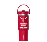 Hydrapeak x Gobelet Nomad sous licence officielle NBA Chicago Bulls de 946 ml avec poignée et couvercle à paille, bouteille d'eau étanche en acier inoxydable