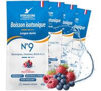 Hydrascore N°9 - Fruits Rouges Sachet 4 Dosettes - Boisson Isotonique Energétique pour Sportifs - Running, Vélo, Trail, Triathlon - Électrolytes Hydratation BCAA - H1038