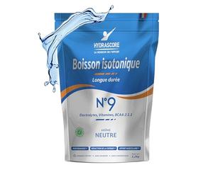 Hydrascore N°9 - Goût Neutre 1200 g - Nouvelle Recette - Boisson Isotonique Energétique pour Sportifs - Running, Vélo, Triathlon - Énergisante & Hydratante - Électrolytes Hydratation & BCAA - H1032