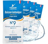 Hydrascore N°9 - Goût Neutre 4 Dosettes - Boisson Isotonique Energétique pour Sportifs - Running, Vélo, Trail, Triathlon - Poudre Énergisante & Hydratante - Électrolytes Hydratation & BCAA - H1039