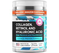 Hydratant anti-âge pour le visage avec rétinol, collagène et acide hyaluronique - Fabriqué aux États-Unis - Crème hydratante pour le visage pour homme et femme - Crème raffermissante et hydratante