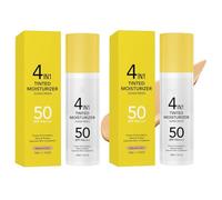 Hydratant Teinté 4 En 1 Avec Fond De Teint SPF50 PA +++ Primer Glow Finish Perfecteur De Peau For Tous Les Types De Peau 50G(Natural Color,2pcs)
