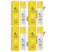 Hydratant Teinté 4 En 1 Avec Fond De Teint SPF50 PA +++ Primer Glow Finish Perfecteur De Peau For Tous Les Types De Peau 50G(Lvory White,4pcs)