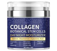 Hydratant visage au collagène avec pompe sans air - Crème botanique au collagène pour la peau avec rétinol, niacinamide, acide hyaluronique - Crème anti-âge jour et nuit, 51 g
