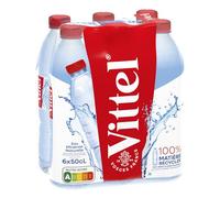 Hydratation revitalisante à porter partout - VITTEL Eau Minérale Naturelle Plate, Pack de 6 bouteilles 50cL, Source des Vosges France