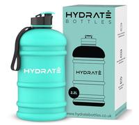 HYDRATE XL Bouteille d'eau 2,2 L - Bouteille de Gym Avec Sangles de Transport - Gourde Fitness - Sans BPA, Pop-up Bouchon - pour le Sport, le Yoga et les Activités de Plein Air (Matte Black)