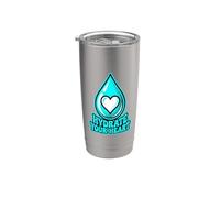 Hydratez votre cœur, prenez soin de vous, motivation, bien-être Gobelet isotherme en acier inoxydable double paroi