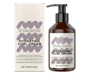 Hydrating Curl Cream - Soin riche pour des boucles définies et une peau éclaircie - Crème pour des boucles souples et définies - Avec extraits naturels - Gel coiffant - 100 g