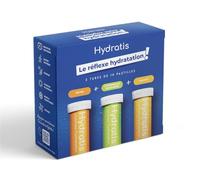 HYDRATIS - Pack de Rentrée Exclusif - 3 Mini Tubes de Pastilles Effervescentes Electrolytes - Optimise l'Hydratation - Pêche, Gingembre, Ananas - 30 Pastilles