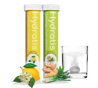 HYDRATIS - Pastilles Effervescentes Citron/Fleur de Sureau+Citronnelle/Gingembre - Optimise l'Hydratation - Riche en Minéraux - Faible en Sucre - Sport, Crampes, Récupération - 40 Pastilles