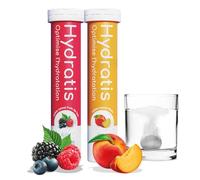 HYDRATIS - Pastilles Effervescentes Fruits des Bois + Pêche - Optimise l'Hydratation - Riche en Minéraux - Faible en Sucre - Goûts Légers - Sport, Crampes, Récupération - 40 Pastilles