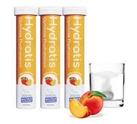 HYDRATIS - Pastilles Effervescentes Pêche - Optimise l'Hydratation - Riche en Minéraux - Faible en Sucre - Goûts Légers - Sport, Crampes, Récupération - 60 Pastilles