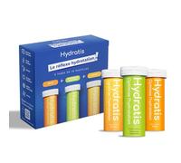 HYDRATIS - Pack 3 Mini Tubes Electrolytes Pêche, Gingembre, Ananas Comprimés Effervescents 3x10 pc(s)