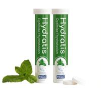 HYDRATIS - Pastilles Hydratation Electrolytes - Menthe - Améliore l'Hydratation et Favorise l'Énergie - Formule Isotonique - Sport, Récupération, Bien-être - 2 tubes (40 Pastilles)