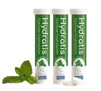 HYDRATIS - Pastilles Hydratation Electrolytes - Menthe - Améliore l'Hydratation et Favorise l'Énergie - Formule Isotonique - Sport, Récupération, Bien-être - 3 tubes (60 Pastilles)