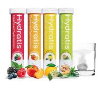 HYDRATIS - Pastilles Effervescentes aux 4 Parfums Légers et Naturels - Optimise l'Hydratation - Riche en Minéraux et Electrolytes - Faible en Sucre - Sport, Crampes, Récupération - 80 Pastilles