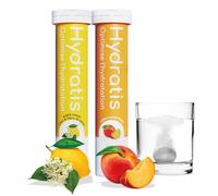 HYDRATIS - Pastilles Hydratation Electrolytes - Mix Citron/Sureau + Pêche - Améliore l'Hydratation et Favorise l'Énergie - Formule Isotonique - Sport, Récupération - 2 tubes (40 Pastilles)