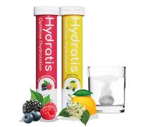HYDRATIS - Pastilles Hydratation Electrolytes - Mix Fruits des Bois + Citron/Sureau - Améliore l'Hydratation et Favorise l'Énergie - Formule Isotonique - Sport, Récupération - 2 tubes (40 Pastilles)
